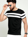 AUSK Colorblock Men Round Neck White Black