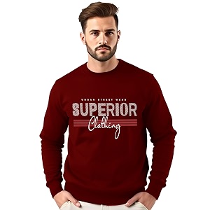 AUSK- Mens Fleece Oversized Printed Sweatshirt