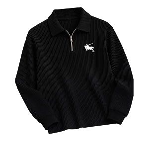 AUSK Mens Frill Texture Polo T-Shirt
