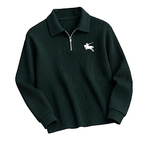 AUSK Mens Frill Texture Polo T-Shirt