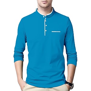 ausk men39s henley neck full sleeves regular fit cotton t-shirts