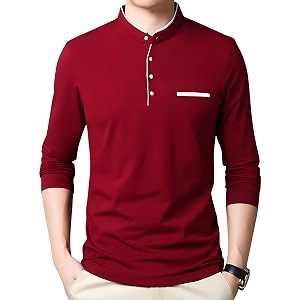 ausk men39s henley neck full sleeves regular fit cotton t-shirts