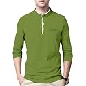 AUSK Men's Henley Neck Full Sleeves Regular Fit Cotton T-Shirts