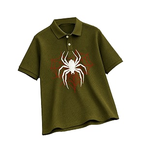 AUSK Mens Spider Graphic Printed Polo T-Shirt