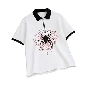 AUSK Mens Spider Graphic Printed Polo T-Shirt