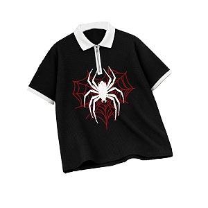 AUSK Mens Spider Graphic Printed Polo T-Shirt