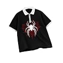 AUSK Men39s Spider Graphic Printed Polo T-Shirt