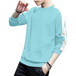 ausk men39s cotton t-shirts regular fit round neck- medium sky blue