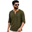AUSK Men39s Waffle Knit Henley T-Shirt 