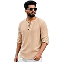 AUSK Men39s Waffle Knit Henley T-Shirt 