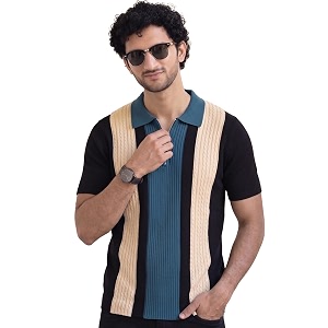 AUSK Mens Zip Collar Polo Tshirt