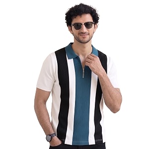 AUSK Mens Zip Collar Polo Tshirt