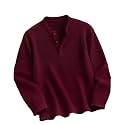 AUSK Mens Premium Frill Texture Henley T