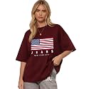 AUSK Oversized Front Printed Loose Fit T-Shirt