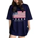 AUSK Oversized Front Printed Loose Fit T-Shirt