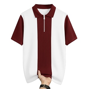 AUSK Womens Zip Neck Polo T-Shirt