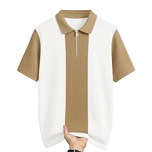 AUSK Womens Zip Neck Polo T-Shirt