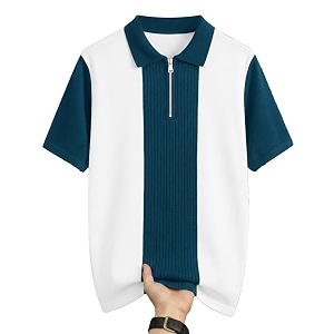 AUSK Womens Zip Neck Polo T-Shirt