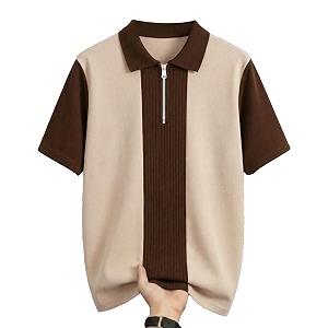 AUSK Womens Zip Neck Polo T-Shirt