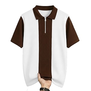 AUSK Womens Zip Neck Polo T-Shirt