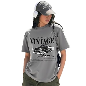 ausk womens loose fit printed t-shirts  drop shoulder oversized t shirt for women