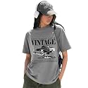 AUSK Womens Loose Fit Printed T-Shirts || Drop Shoulder Oversized T Shirt for Women