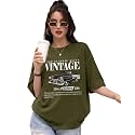 AUSK Womens Loose Fit Printed T-Shirts || Drop Shoulder Oversized T Shirt for Women