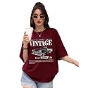 AUSK Womens Loose Fit Printed T-Shirts || Drop Shoulder Oversized T Shirt for Women
