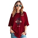 AUSK Womens Oversized T-Shirts Oversize Printed