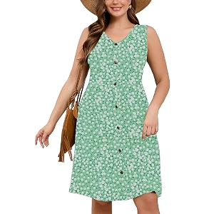 AusLook Plus Size Women Summer Dresses Sleeveless