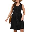 AusLook Plus Size Women Summer Dresses Sleeveless