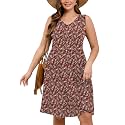 AusLook Plus Size Women Summer Dresses Sleeveless