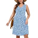 AusLook Plus Size Women Summer Dresses Sleeveless