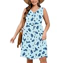 AusLook Plus Size Women Summer Dresses Sleeveless