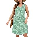 AusLook Plus Size Women Summer Dresses Sleeveless