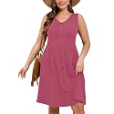 AusLook Plus Size Women Summer Dresses Sleeveless