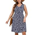 AusLook Plus Size Women Summer Dresses Sleeveless