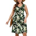 AusLook Plus Size Women Summer Dresses Sleeveless