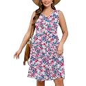 AusLook Plus Size Women Summer Dresses Sleeveless