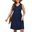 AusLook Plus Size Women Summer Dresses Sleeveless