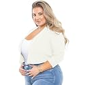 AusLook Women's Plus Size Shrug 3/4 Sleeve Lightweight Open Front Knit Cropped Bolero Cardigan Sweater 1X-5X