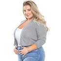 AusLook Women's Plus Size Shrug 3/4 Sleeve Lightweight Open Front Knit Cropped Bolero Cardigan Sweater 1X-5X