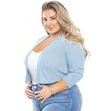 AusLook Women's Plus Size Shrug 3/4 Sleeve Lightweight Open Front Knit Cropped Bolero Cardigan Sweater 1X-5X