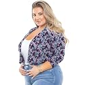 AusLook Women's Plus Size Shrug 3/4 Sleeve Lightweight Open Front Knit Cropped Bolero Cardigan Sweater 1X-5X