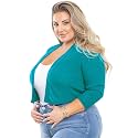 AusLook Women's Plus Size Shrug 3/4 Sleeve Lightweight Open Front Knit Cropped Bolero Cardigan Sweater 1X-5X