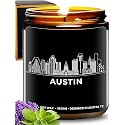 Austin Candle, Unique Austin Souvenirs &amp; Gift Ideas for Men and Women, Thoughtful City Themed Gifts for New Home, Best Gift for Moving Away, Ideal Present for Birthday, Christmas, Special Occasions