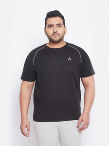 Austivo Solid Men Round Neck Black T-Shirt
