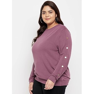 AUSTIVO Women Solid Sweatshirt