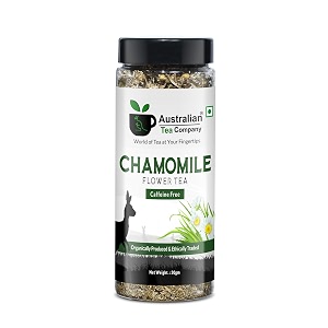 australian tea company chamomile flower loose leaf tea 15 cups - 30 grams  sleep amp relaxation  herbal tea - caffeine free - flower based - vegan - non-bitter 