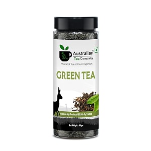 australian tea company green tea loose leaf 40 cups - 80 grams  straight from the himalayas  brisk light bitterness and fresh whole leaf tea  richer taste and flavoured  sweet lasting flavour